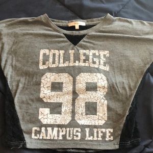 Cropped College Life T-shirt